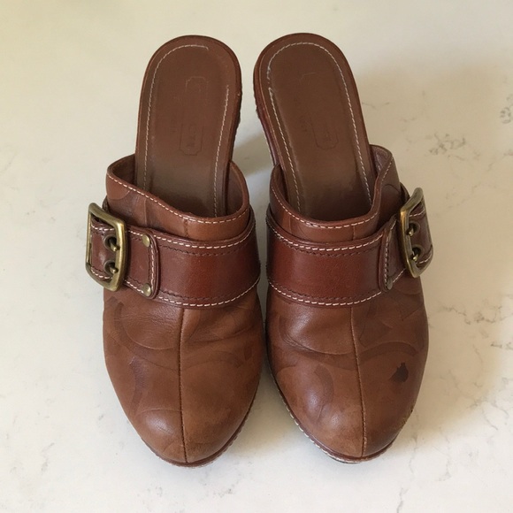 Y2K Vintage Coach Candace leather heel mule Clog - Picture 3 of 10
